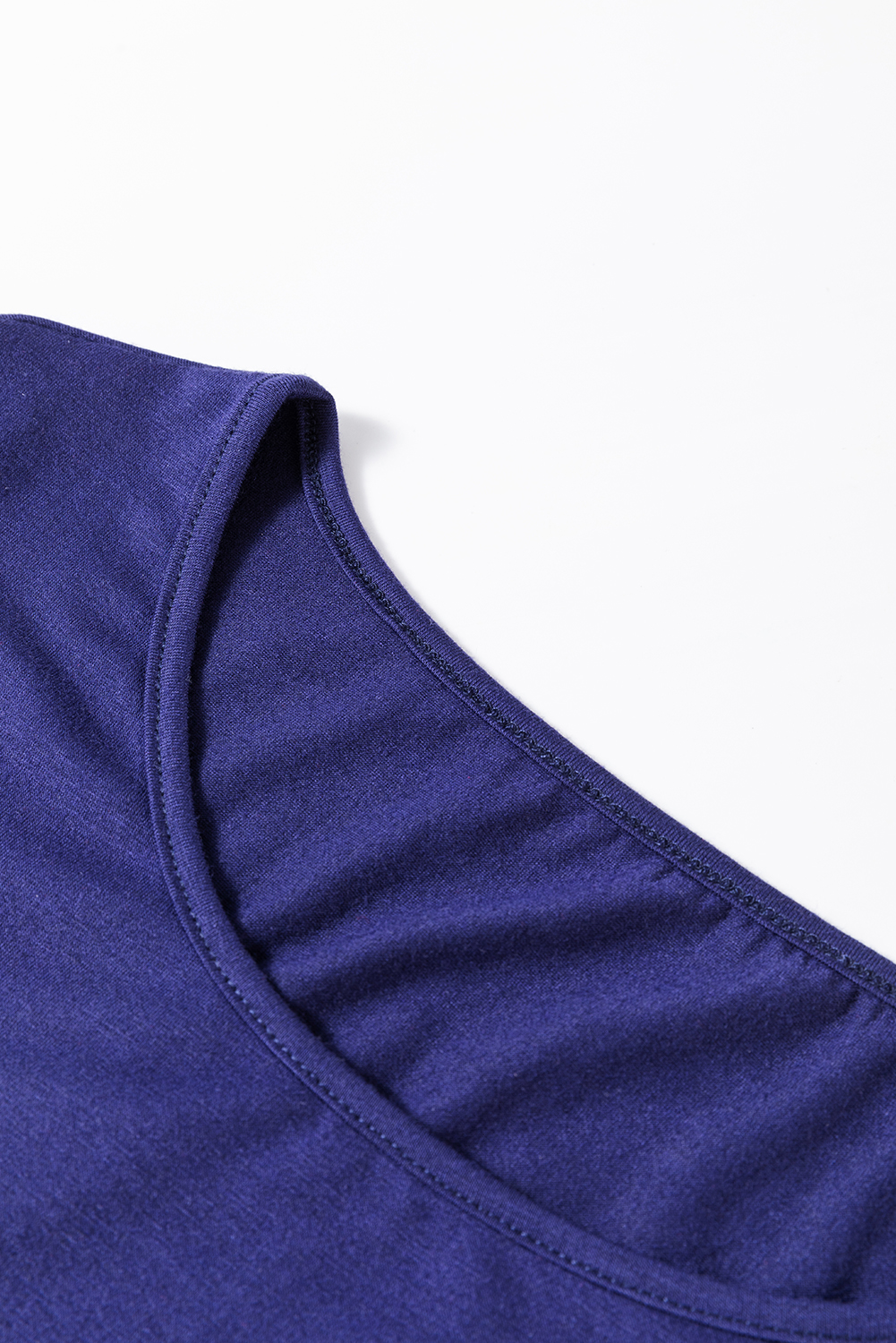 Blue Solid Top and Christmas Pants Two Piece Lounge Set - Image 6