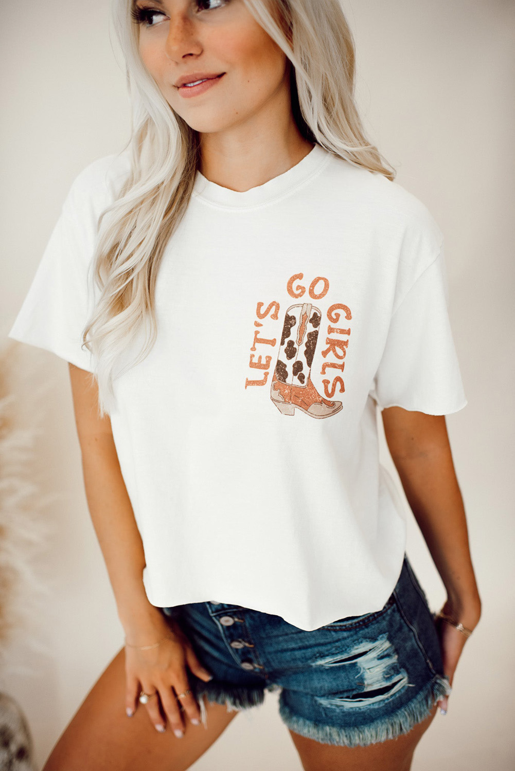 White Double-Side Cowboy Hat & Boots Graphic Tee - Image 2