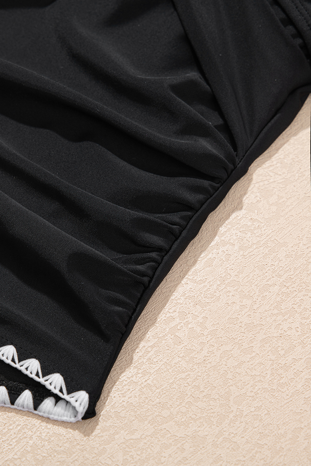 Black Ric Rac Trim Contrasted Patchwork Cutout One Piece Swimsuit - Image 19