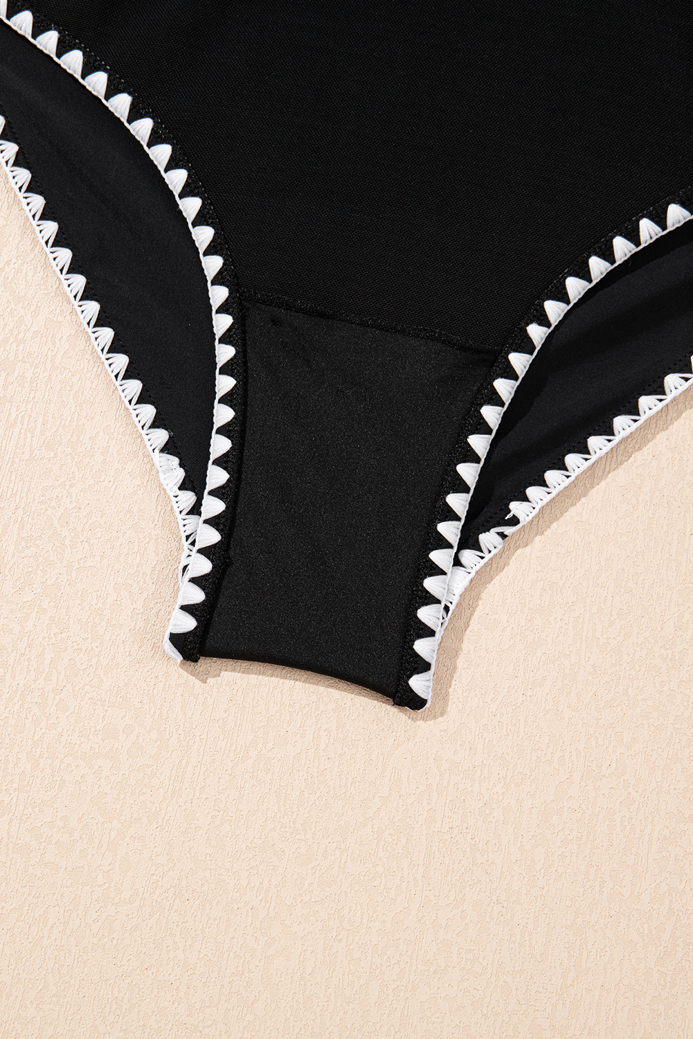 Black Ric Rac Trim Contrasted Patchwork Cutout One Piece Swimsuit - Image 23